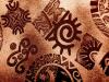 COPPER BACKGROUND WITH AMERICAN INDIAN DESIGNS