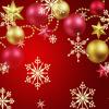 RED CHRISTMAS BACKGROUND WITH GOLD DECORATIONS 