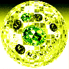 Disco Made Of Peridot Stone With Sapphire