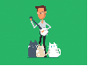 guy with cats