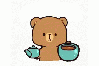 bear with coffee