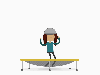 girl in trampoline