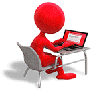red figure with laptop