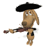 dog with fiddle