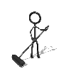 Stickman with broom