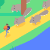 running animals in front