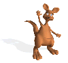 kangaroo waving