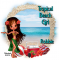 Robbies Tropical Beach Girl Tag (blue writing)