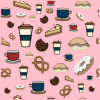 Pink Coffee/Snacks/Food Background