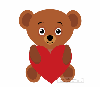 brown bear with heart