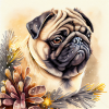 Pug Watercolor Background