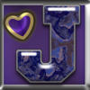 Purple heart avatar - J