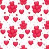 Red heart balloons background