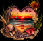 Watercolor Beach Heart - Jane
