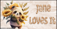 Panda w/sunflower Tag - Jane
