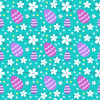 Flowers & Easter Eggs Seamless Background