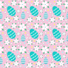 Flowers and Easter Eggs Background