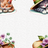Seamless Cats in a hat background