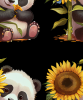 Panda/Sunflower Seamless Background