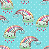 Seamless Kawaii pattern with doodles BG