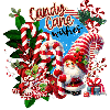 Gnome Candy Cane Wishes Christmas Greeting Peppermint Santa