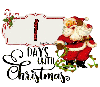 1 Days Until Christmas Countdown Vintage Santa