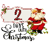 2 Days Until Christmas Countdown Vintage Santa