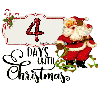 4 Days Until Christmas Countdown Vintage Santa