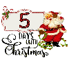 5 Days Until Christmas Countdown Vintage Santa
