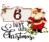 6 Days Until Christmas Countdown Vintage Santa