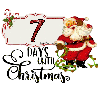 7 Days Until Christmas Countdown Vintage Santa