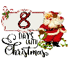 8 Days Until Christmas Countdown Vintage Santa