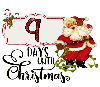 9 Days Until Christmas Countdown Vintage Santa