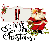 11 Days Until Christmas Countdown Vintage Santa