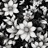 Seamless Black and White flower background