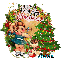 Anna - Have a Holly Jolly Christmas Vintage Retro cute girl dog tree Glitter