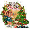 Lilliana - Have a Holly Jolly Christmas Vintage Retro cute girl dog tree Glitter