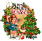 Tonya - Have a Holly Jolly Christmas Vintage Retro cute girl dog tree Glitter