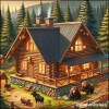 Cabin the   woods with animals 