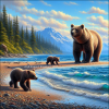 Bears on beach (AI@KK)