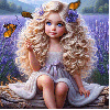 Blonde girl with butterflies