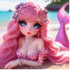 Mermaid pink cute