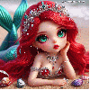 Mermaid red glitter
