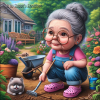 Grannie in the garden (AI)