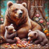 Bear with cubs 