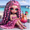 Pink Girl on the beach