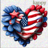 Patriotic heart sticker