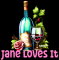 Wine bottle and glass - Jane
