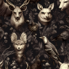 Goth Creatures Seamless Background