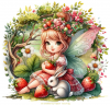 Strawberry Fairy with Bunny 